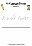 My classroom promise cursive writing practice worksheets
