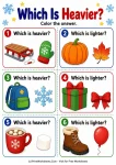Which is heavier coloring math worksheets