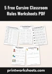 Free cursive classroom rules worksheets pdf pack