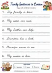 Free Cursive Family Words Worksheets PDF Practice - Worksheet Image