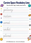 Cursive space words handwriting practice alternate page