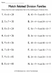 Match multiplication facts with related division fact families