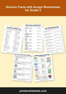 Division Worksheets Worksheet - Division Facts with Arrays Worksheets for Grade 3 | Free Printable