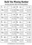 Double digit addition missing addends word problems worksheets