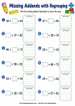 Find the missing addend horizontal equations math worksheets