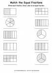 Match the equal fractions grade 3 visual models
