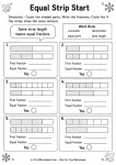 Equal strip start equivalent fractions with fraction strips worksheets for grade 3