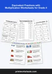 Free equivalent fractions with multiplication worksheets for grade 4 bundle to download.