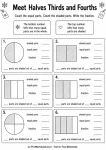 Fraction models with halves thirds and fourths worksheet