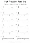 Plot fractions past one on number lines
