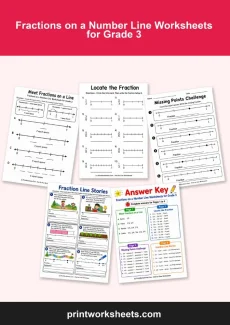 Fractions Worksheet - Free Fractions on a Number Line Worksheets for Grade 3 PDF | Free Printable
