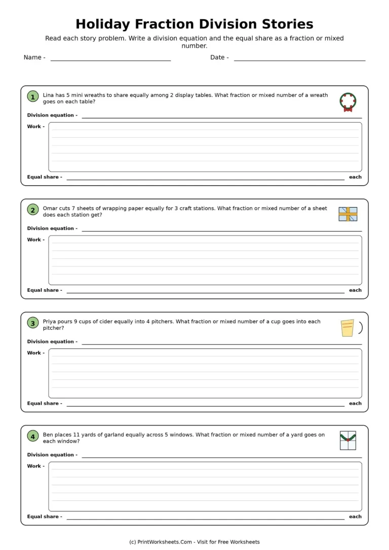 Grade 5 fraction division story problems