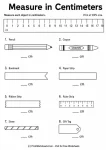Measure in centimeters standard length worksheets