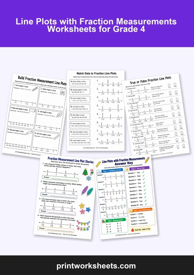 line-plots-with-fraction-measurements-worksheets-for-grade-4-featured Line plots with fraction measurements worksheets for grade 4 bundle
