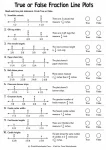 True or false fraction line plots worksheet for grade 4 math