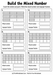 Mixed numbers and improper fractions worksheet for Grade 4 with visual fraction bars