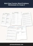 multi step fraction word problems worksheets for grade 5