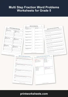 Fractions Worksheet - Multi Step Fraction Word Problems Worksheets for Grade 5 | Free Printable