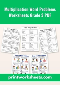 Word Problems Worksheet - Multiplication Word Problems Worksheets Grade 3 PDF | Free Printable