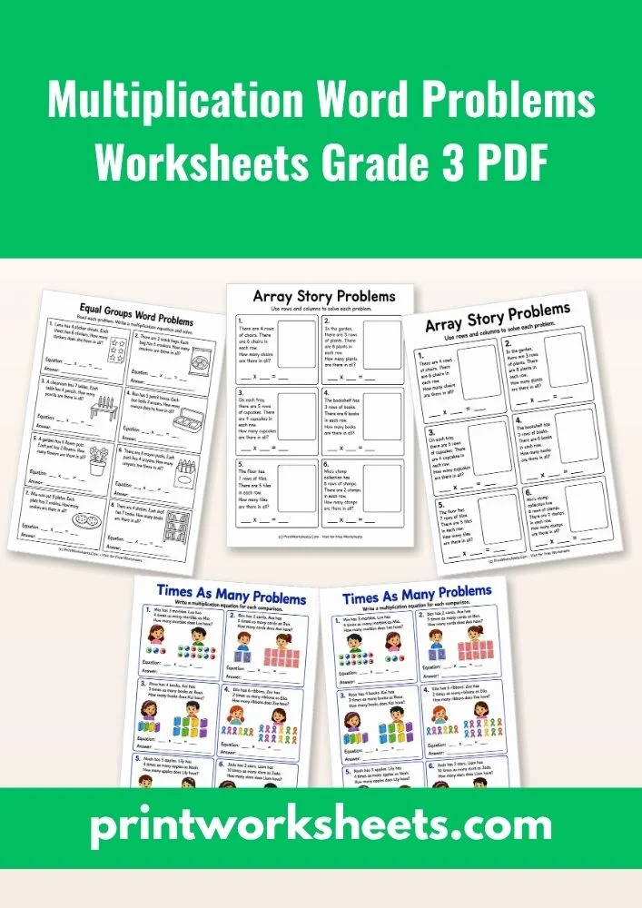 Word Problems Worksheet - Multiplication Word Problems Worksheets Grade 3 PDF | Free Printable