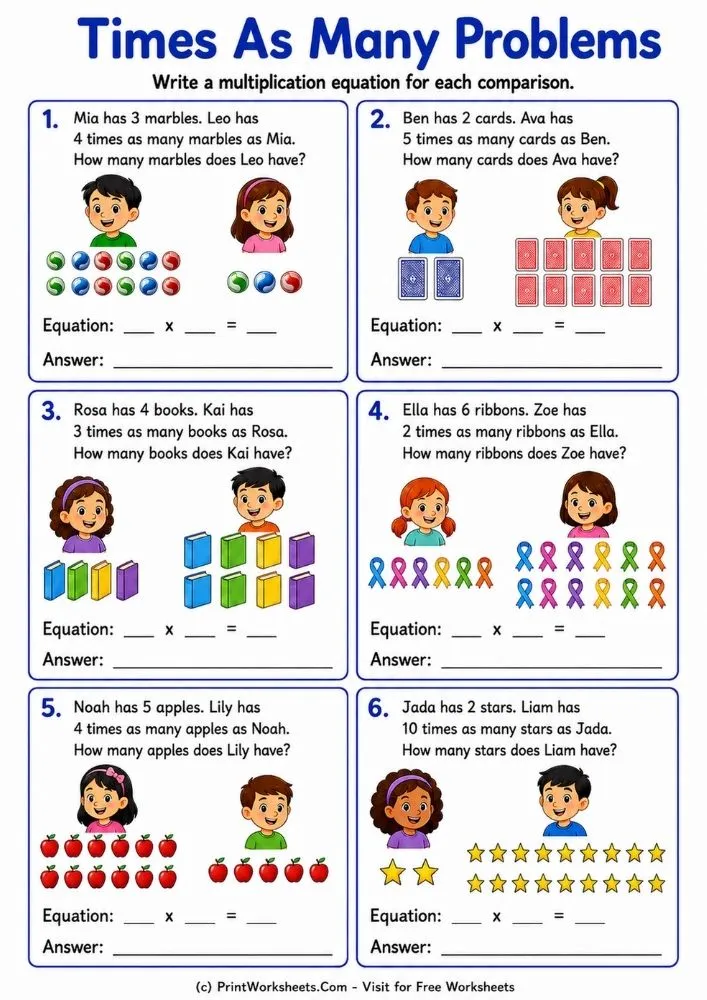 multiplication-word-problems-worksheets-grade-3-page-5 Multiplication Word Problems Worksheets Grade 3 PDF - Worksheet Image