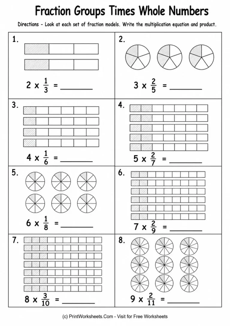 multiply-fractions-by-whole-numbers-worksheets-for-grade-4-page-1 Multiply Fractions by Whole Numbers Worksheets for Grade 4 - Worksheet Image