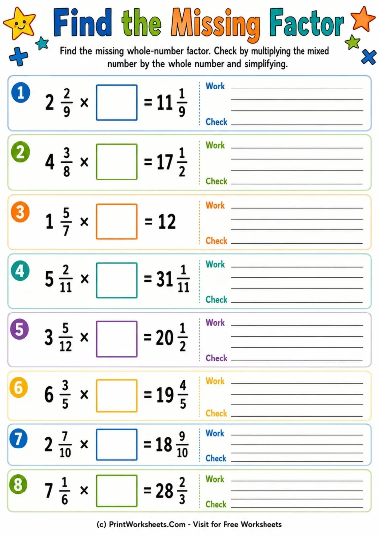 multiplying mixed numbers by whole numbers worksheets