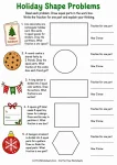 Holiday shape problems for drawing equal fraction parts