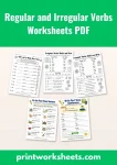 Regular and irregular verbs worksheets pdf free bundle