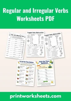 English Language Arts Worksheet - Regular and Irregular Verbs Worksheets PDF for 2nd Grade | Free Printable