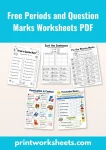 Free periods and question marks worksheets pdf bundle