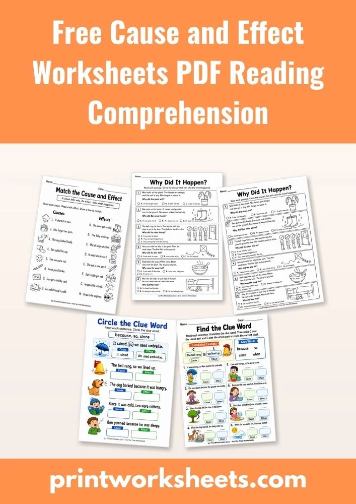 Reading Comprehension Worksheet - Free Cause and Effect Worksheets PDF Reading Comprehension | Free Printable