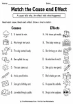 Match the cause and effect worksheets 1st grade reading comprehension
