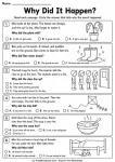 Free Cause and Effect Worksheets PDF Reading Comprehension - Worksheet Image