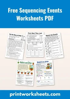 Reading Comprehension Worksheet - Free Sequencing Events Worksheets PDF for 1st Grade | Free Printable