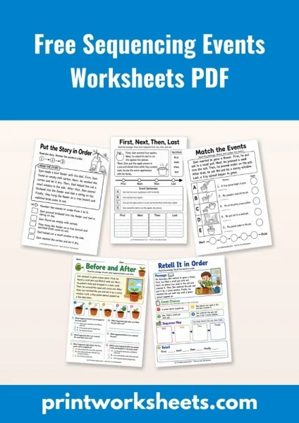 Free Sequencing Events Worksheets PDF for 1st Grade