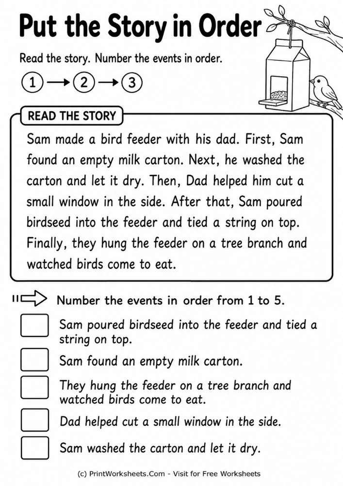 reading-comprehension-sequencing-events-worksheets-page-1 Put the story in order sequencing events worksheets 1st grade