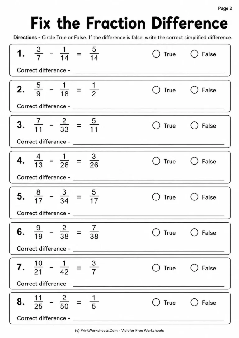 Grade 5 students check fraction subtraction differences
