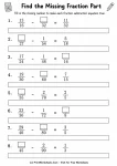 Missing number fraction subtraction equations for Grade 5