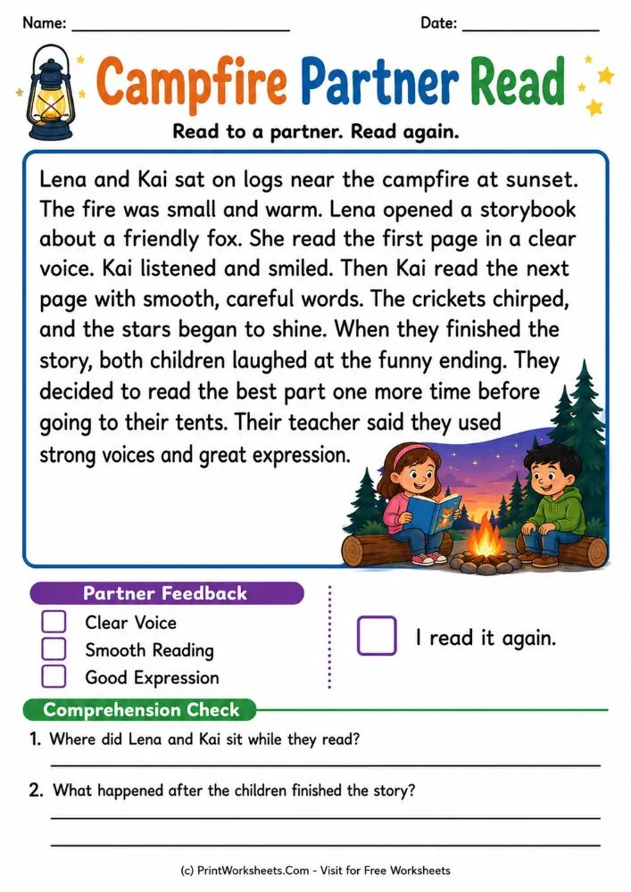 summer-reading-fluency-passages-for-grade-1-page-5 Free Summer Reading Fluency Passages PDF 1st Grade - Worksheet Image