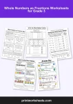 whole numbers as fractions worksheets for grade 3