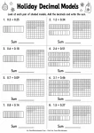 Grade 4 decimal addition with tenths and hundredths models