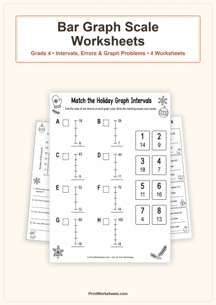 Analyze Bar Graph Scales Worksheets for Grade 4