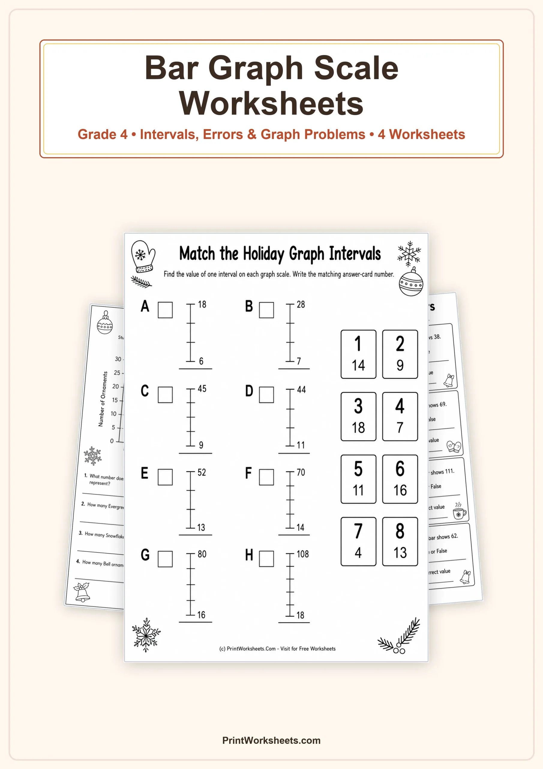 Data and Graphing Worksheet - Analyze Bar Graph Scales Worksheets for Grade 4 | Free Printable
