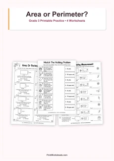 Word Problems Worksheet - Area and Perimeter Word Problems Worksheets for Grade 3 | Free Printable