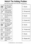 Grade 3 matching area and perimeter holiday word problems worksheet