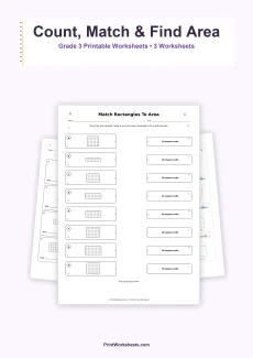Geometry Worksheets Worksheet - Area of Rectangles with Unit Squares Worksheets for Grade 3 | Free Printable