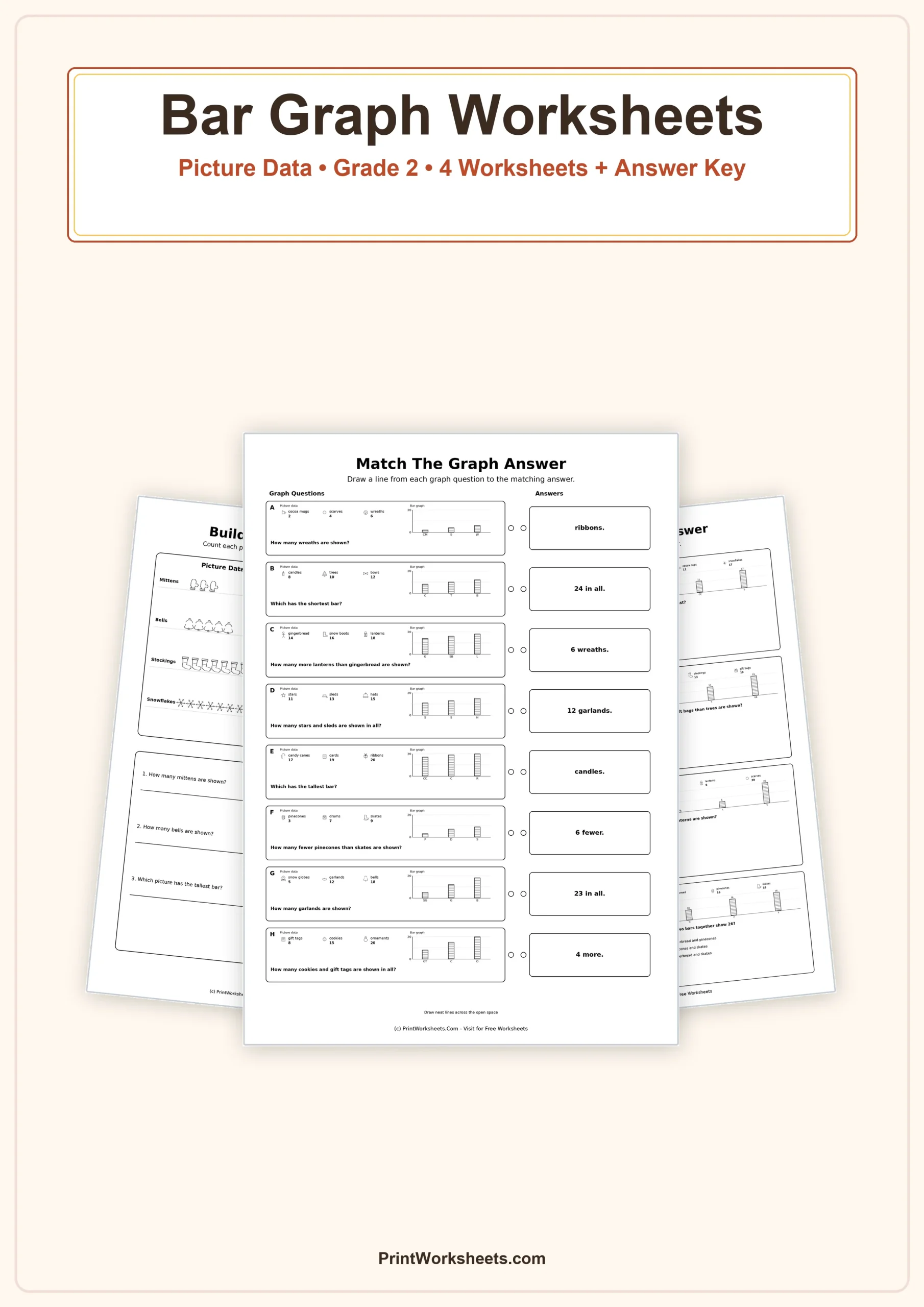 Data and Graphing Worksheet - Bar Graph Worksheets with Picture Data for Grade 2 | Free Printable