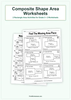 Geometry Worksheets Worksheet - Composite Shape Area Worksheets for Grade 3 | Free Printable