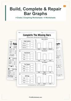 Data and Graphing Worksheet - Create Bar Graphs from Tables Worksheets for Grade 2 | Free Printable